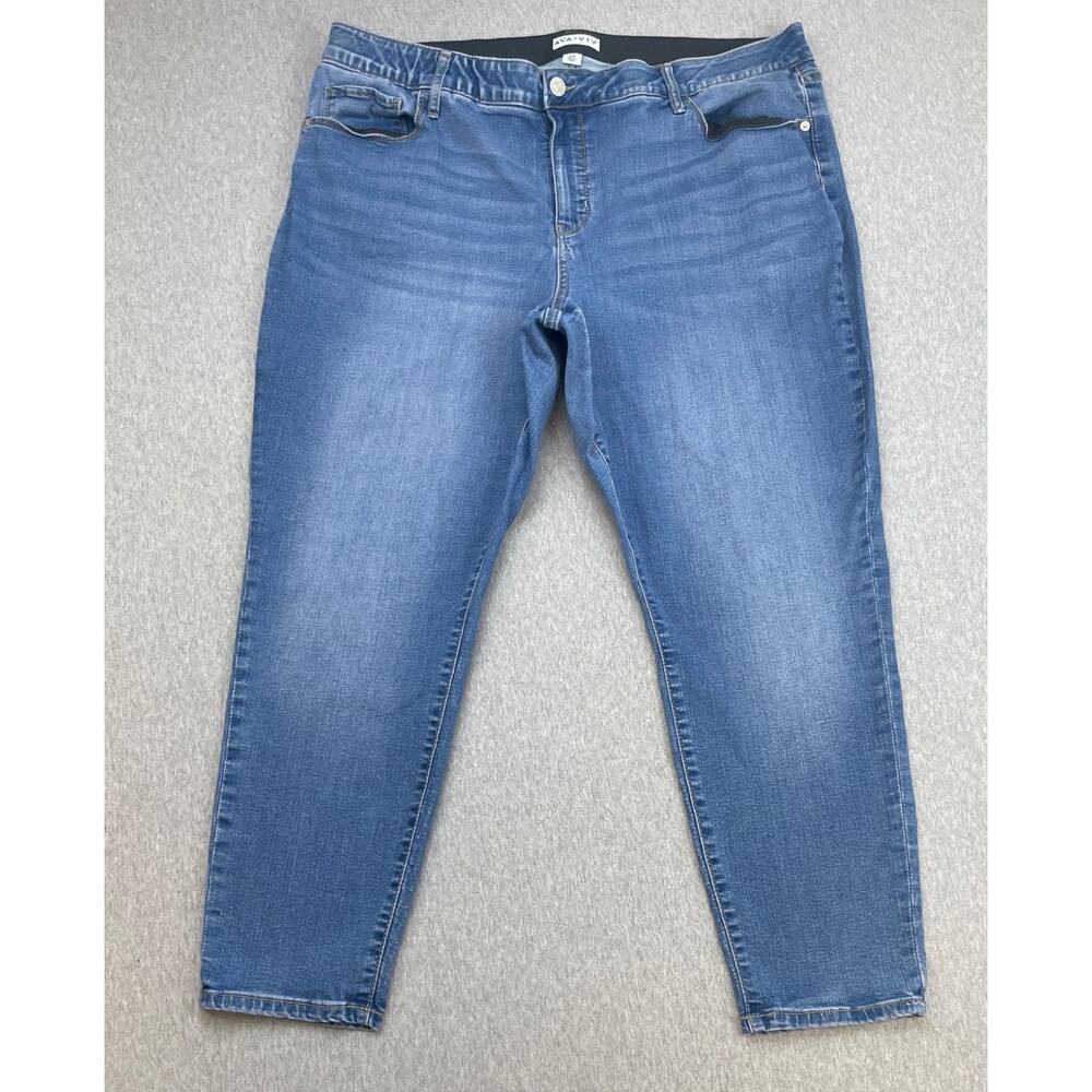 Ava & Viv Jeans Womens 22W Blue Denim Cotton Blend Stretch Slim Fit Skinny Leg